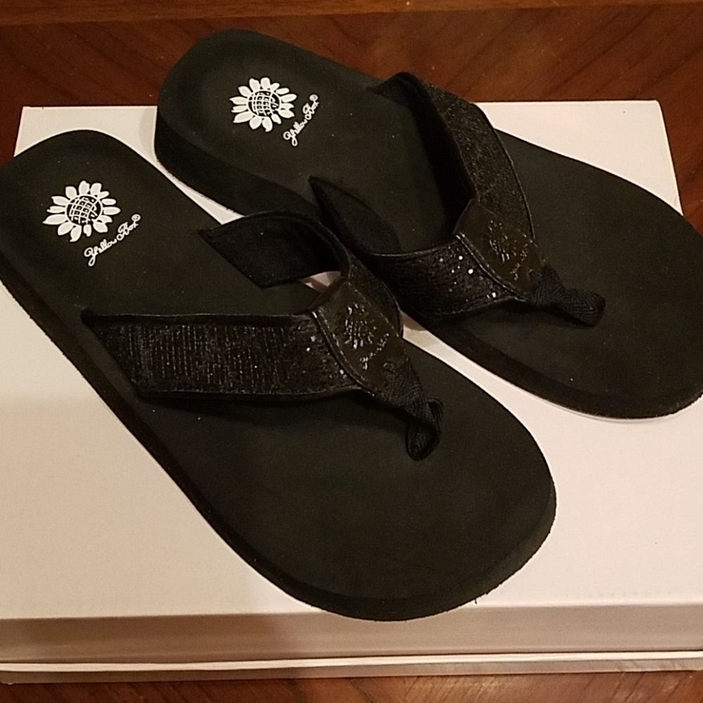 Yellow Box flip flops